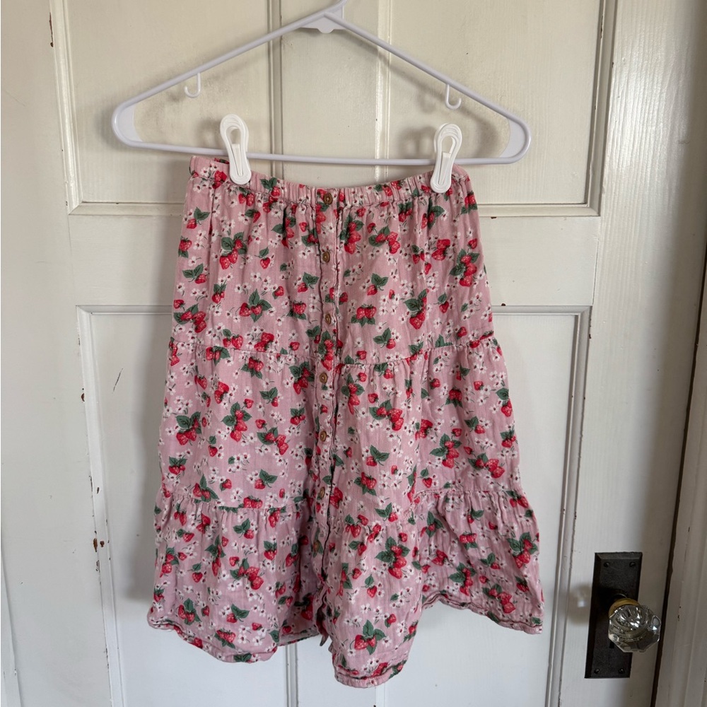 Mini‎ Boden girl’s pink strawberry print skirt size 13-14Y